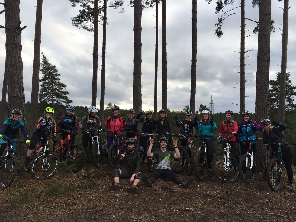 2018 Group enjoying the trail ride back to base
